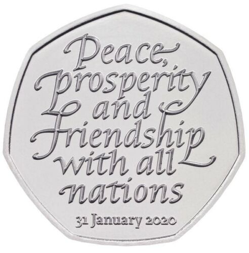 Rare Brexit Peace Prosperity 50p Coin 