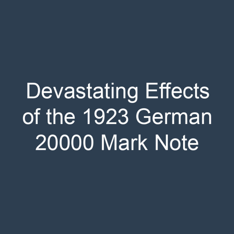 Devastating Effects of the 1923 German 20000 Mark Note