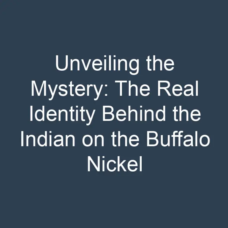 Unveiling the Mystery: The Real Identity Behind the Indian on the Buffalo Nickel