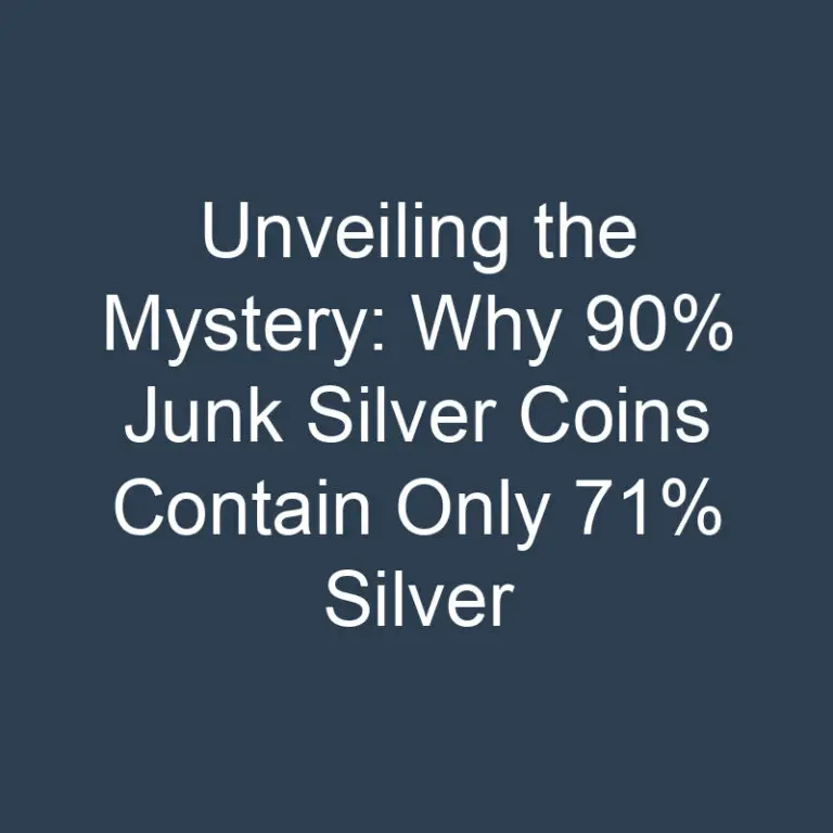 Unveiling the Mystery: Why 90% Junk Silver Coins Contain Only 71% Silver
